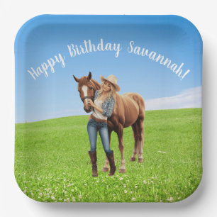 Horse Girl Birthday Celebration Special Message Paper Plate