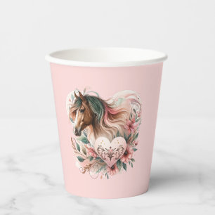Horse Girl Birthday Paper Cups