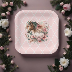 Horse Girl Birthday Paper Plate