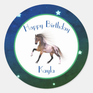 Horse Girl Classic Round Sticker