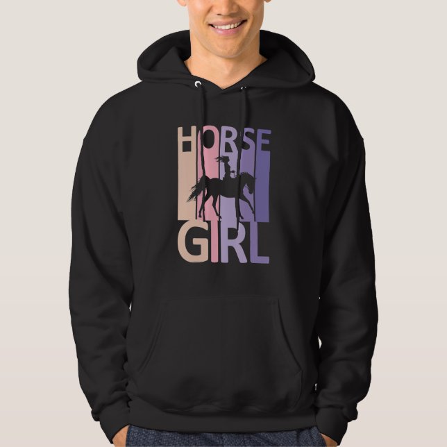 Horse Girl Country Woman Girl HorseBack Rider Eque Hoodie (Front)
