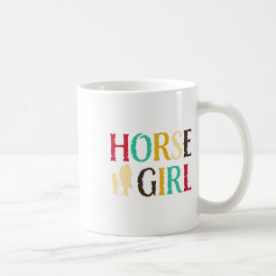 Horse Girl - Cute Colourful Retro Horseback Riding Coffee Mug
