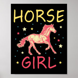 Horse Girl Cute Horseback Riding Love Horse Racing Poster