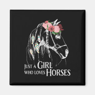 Horse Girl - Cute Pony - Crazy Horseback Riding Fa Magnet