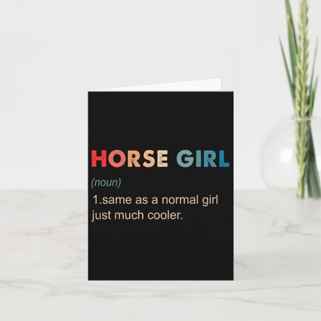 Horse Girl Definition Funny Equestrian Gift Horseb Card (Front)