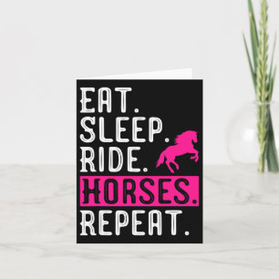 Horse Girl Eat Sleep Ride Horses Repeat Horseback Card