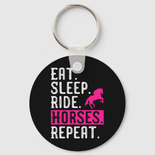 Horse Girl Eat Sleep Ride Horses Repeat Horseback Key Ring