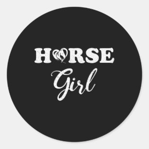 Horse Girl Equestrian Horse Riding Lover Horseback Classic Round Sticker