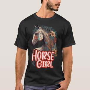 Horse Girl Equestrian Portrait Western Horseback R T-Shirt