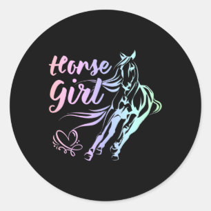 Horse Girl Equestrian Rider Horse Lover Horseback Classic Round Sticker