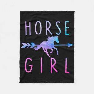 Horse Girl Equestrian Rider Horseback Riding Horse Fleece Blanket