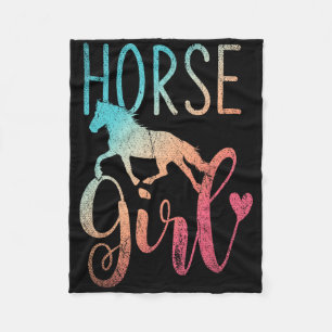 Horse Girl Equestrian Women Girls Gift Horseback R Fleece Blanket