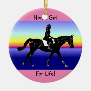 Horse Girl For Life! Ceramic Tree Decoration