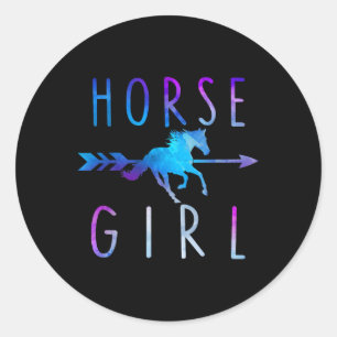 Horse Girl Funny Equestrian Rider Horseback Riding Classic Round Sticker