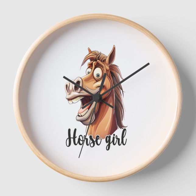 Horse Girl Funny Horse Clock (Front)