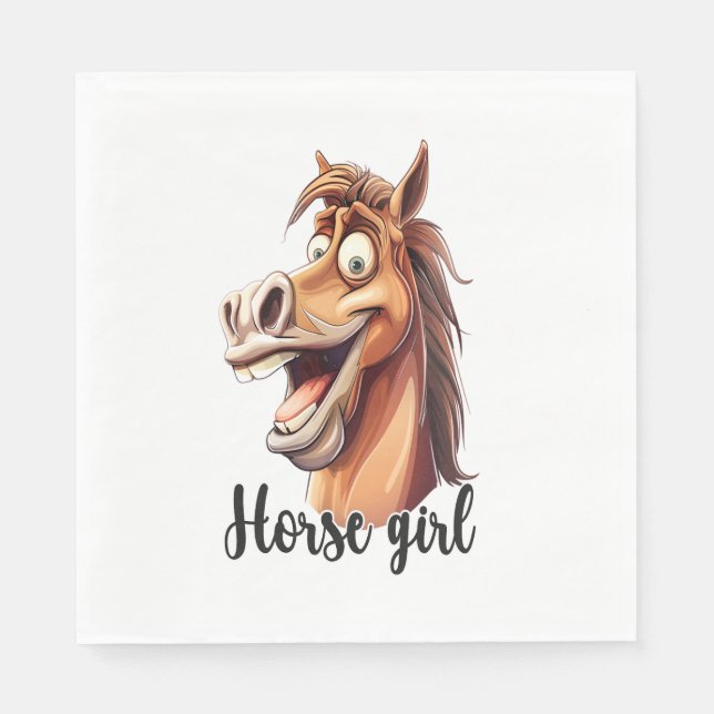 Horse Girl Funny Horse Napkin (Front)