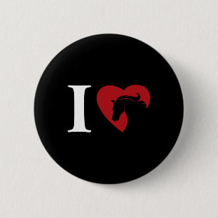 Horse Girl Gifts I Love My Horse Equestrian Horseb 6 Cm Round Badge
