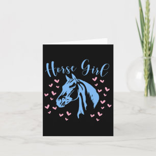 Horse Girl Hearts Equestrian Rider Teen Kids Women Card