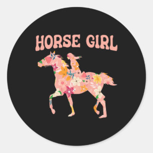 Horse Girl - Horse Riding Horseback Rider Horses H Classic Round Sticker