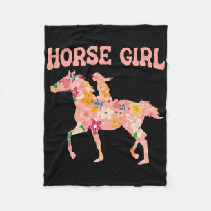 Horse Girl - Horse Riding Horseback Rider Horses H Fleece Blanket