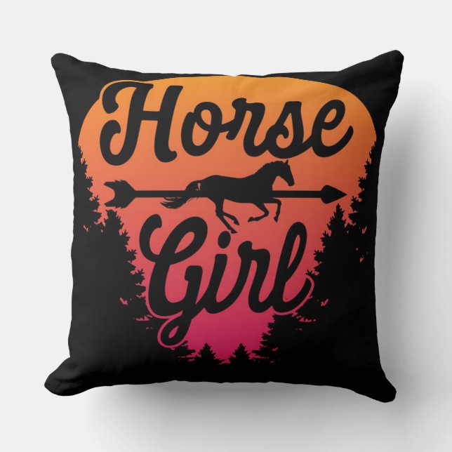 Horse girl horseback cushion (Front)