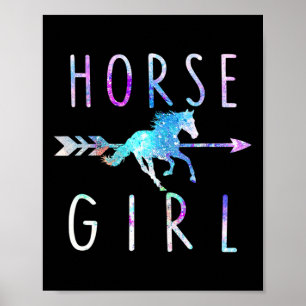 Horse Girl Horseback Equestrian Riding Lover Vinta Poster