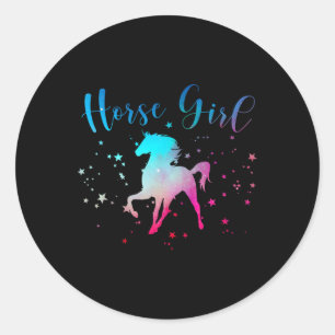 Horse Girl Horseback Equestrian Riding Saying Hors Classic Round Sticker
