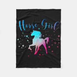 Horse Girl Horseback Equestrian Riding Saying Hors Fleece Blanket