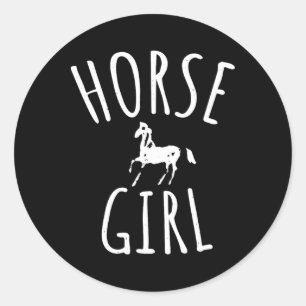 Horse Girl Horseback Riding Cute Classic Round Sticker