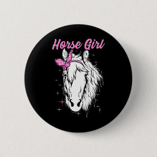 Horse Girl Horseback Riding Equestrian 6 Cm Round Badge