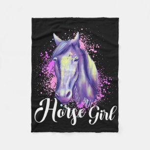 Horse Girl Horseback Riding Pony Horsescute Ss Cut Fleece Blanket
