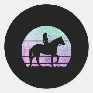 Horse Girl Horseback Riding Rider Equestrian Horse Classic Round Sticker