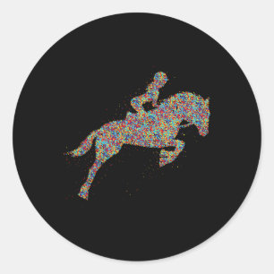 Horse Girl Horseback Riding Women  Classic Round Sticker