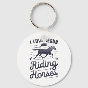 Horse Girl I Love Jesus And Riding Horses Riding E Key Ring