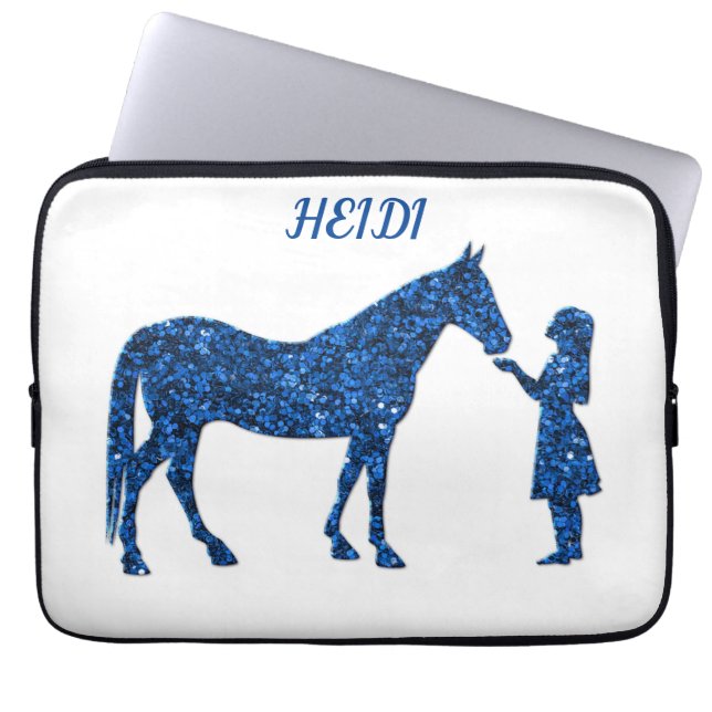 HORSE & GIRL LAPTOP SLEEVE PERSONALIZED. (Front)