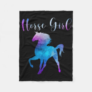 Horse Girl Love Equestrian Riding Ranch Owner Farm Fleece Blanket