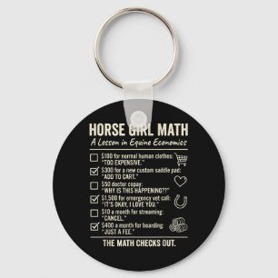 Horse Girl Math Funny Equestrian Humour Equine Key Ring