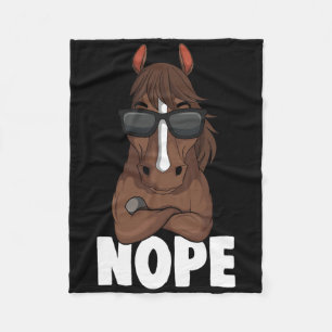 Horse Girl Nope Women Horseback Riding Fleece Blanket