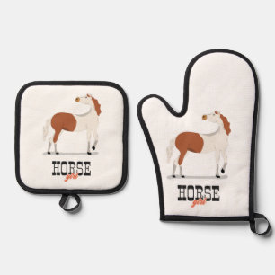Horse Girl Oven Mitt & Pot Holder Set