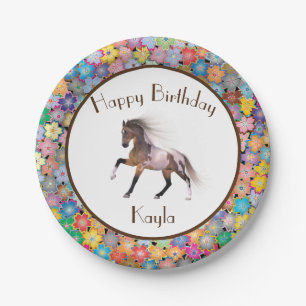 Horse Girl Paper Plate