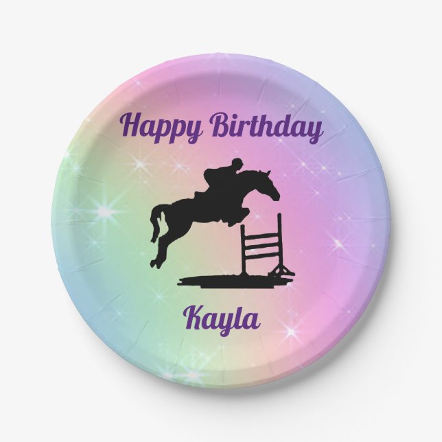 Horse Girl Paper Plate (Front)