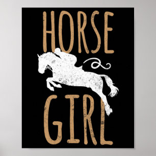 Horse Girl Shirt Cute Horseback Riding & Horse Poster