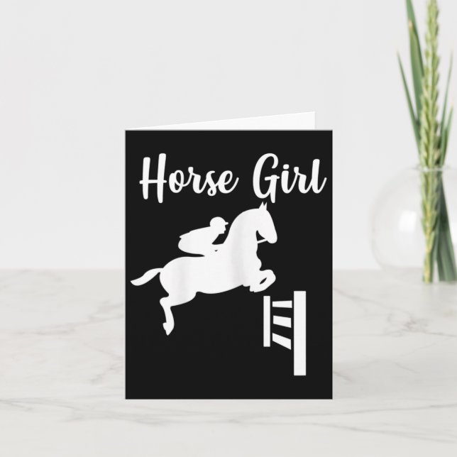 Horse Girl Show Jumping Horseback Riding Equestria Card (Front)