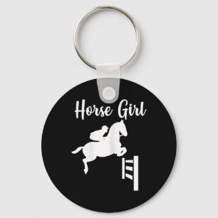 Horse Girl Show Jumping Horseback Riding Equestria Key Ring