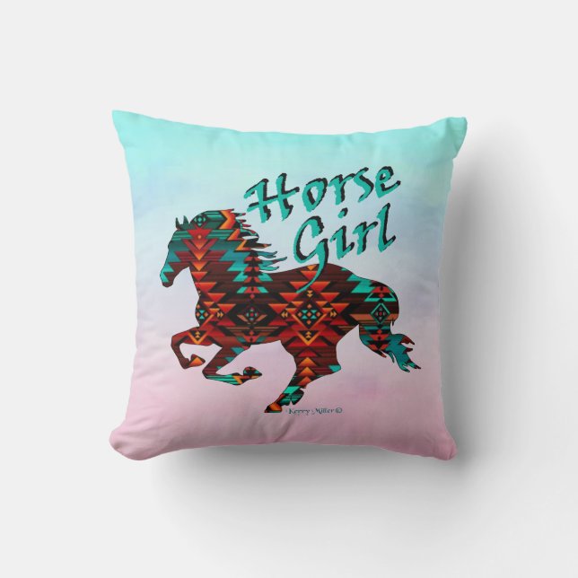 Horse Girl, Southwest Horse Cushion (Front)
