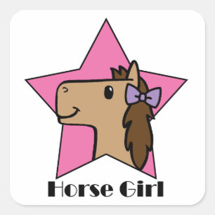 Horse Girl Square Sticker