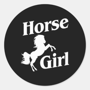 Horse Girl T Shirt Women Equestrian Horseback Ridi Classic Round Sticker