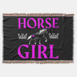 Horse Girl  Throw Blanket