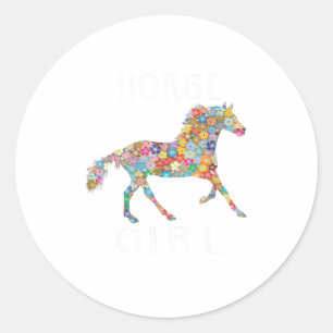 Horse GirlHorse Riding Training Horses Gift Classic Round Sticker