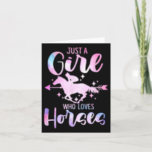 Horse Girls Horseback Riding Equestrian Horse Love Card